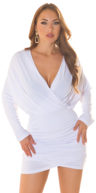 dress wrap look with low neckline White